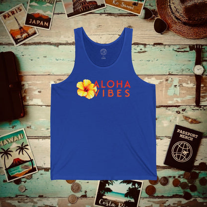 Sun-Kissed Hibiscus Aloha Vibes, Hawaii Tank Top True Royal / XS