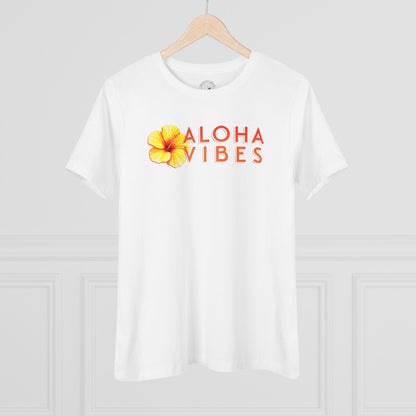 Sun-Kissed Hibiscus Aloha Vibes, Hawaii, Womens Fit T-Shirt White / S