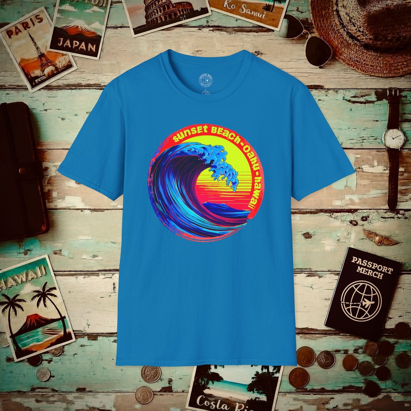 Sunset Beach Oahu, Hawaii T-Shirt Sapphire / S
