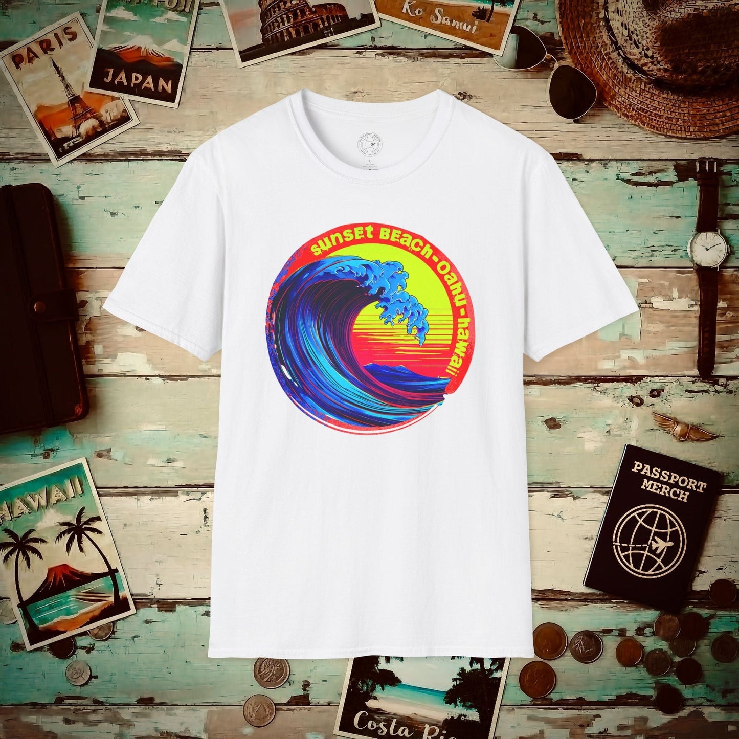 Sunset Beach Oahu, Hawaii T-Shirt White / S