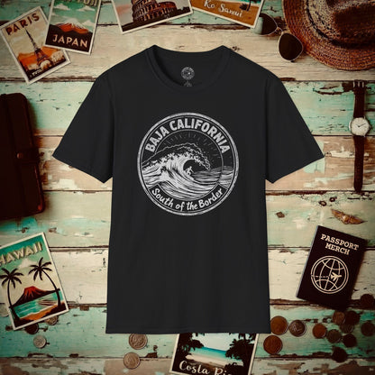Surf South of the Border, Baja California, Mexico T-Shirt Black / S