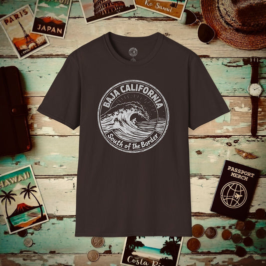 Surf South of the Border, Baja California, Mexico T-Shirt Dark Chocolate / S