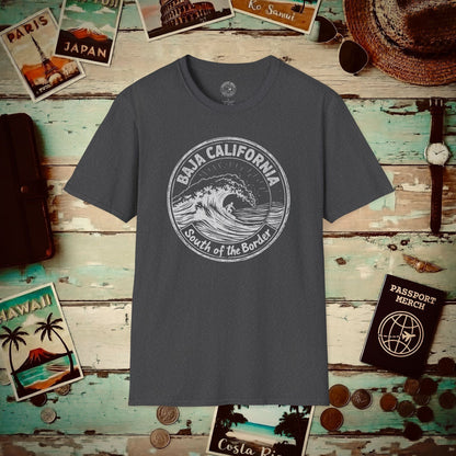 Surf South of the Border, Baja California, Mexico T-Shirt Dark Heather / S