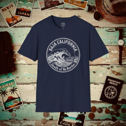 Surf South of the Border, Baja California, Mexico T-Shirt Navy / S