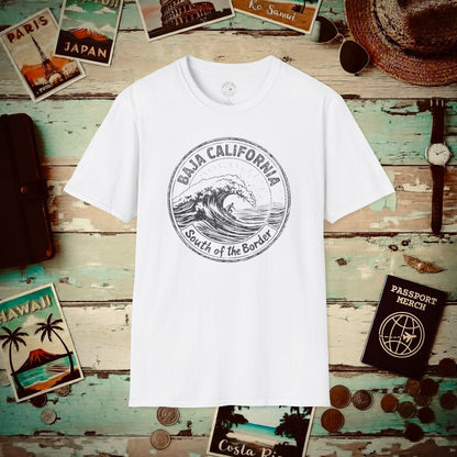 Surf South of the Border, Baja California, Mexico T-Shirt White / S