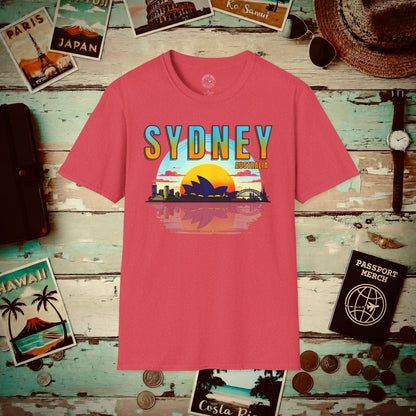 Sydney Opera House Sunset, Australia T-Shirt Heather Red / S