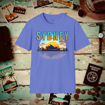 Sydney Opera House Sunset, Australia T-Shirt Heather Royal / S
