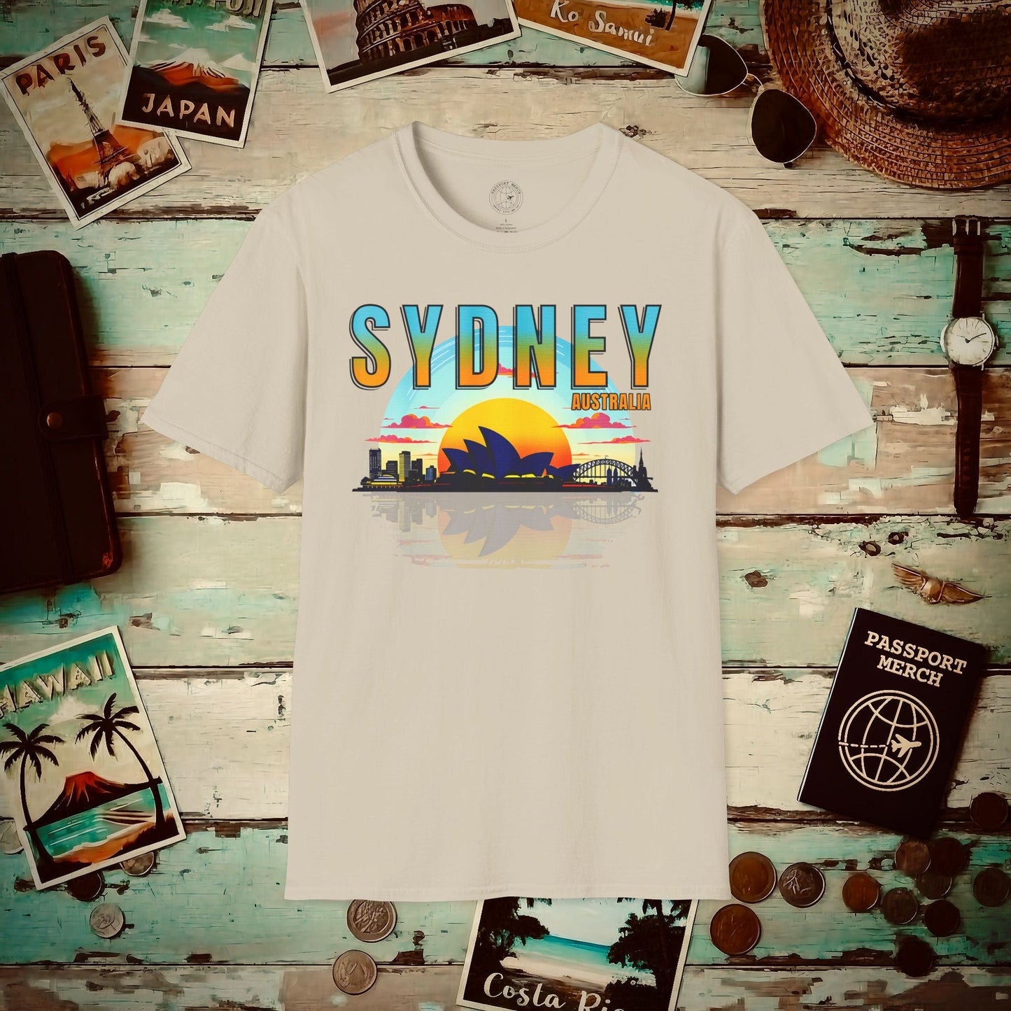 Sydney Opera House Sunset, Australia T-Shirt Sand / S