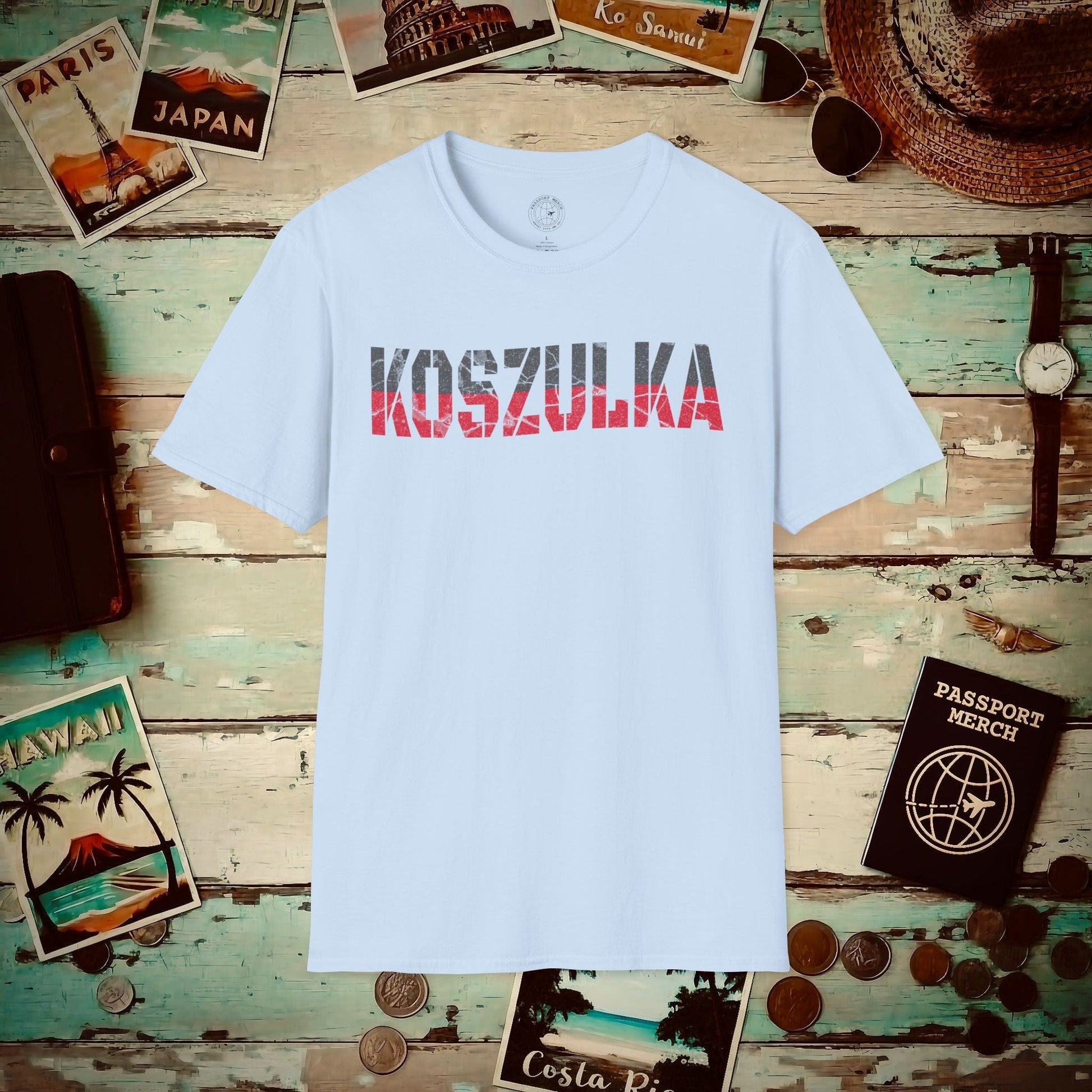 T-Shirt that says T-Shirt in Polish Light Blue / S