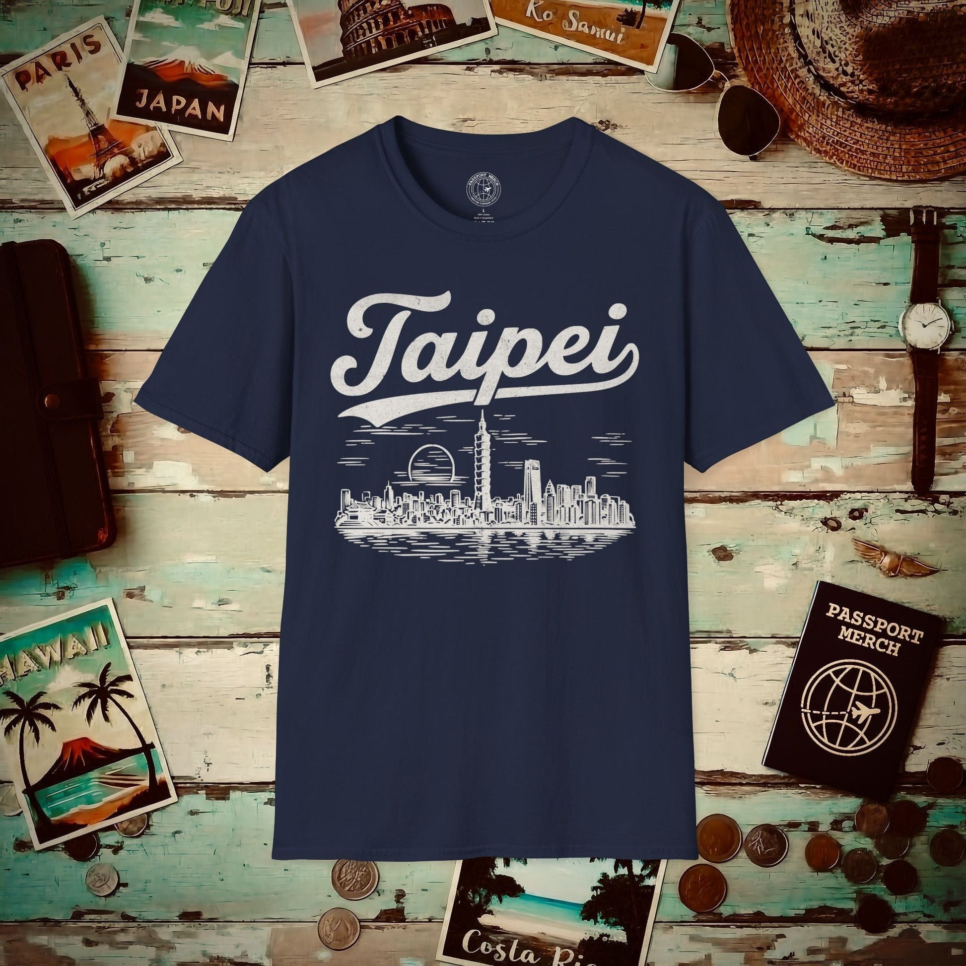 Taipei Vintage Monochrome T-Shirt Navy / S