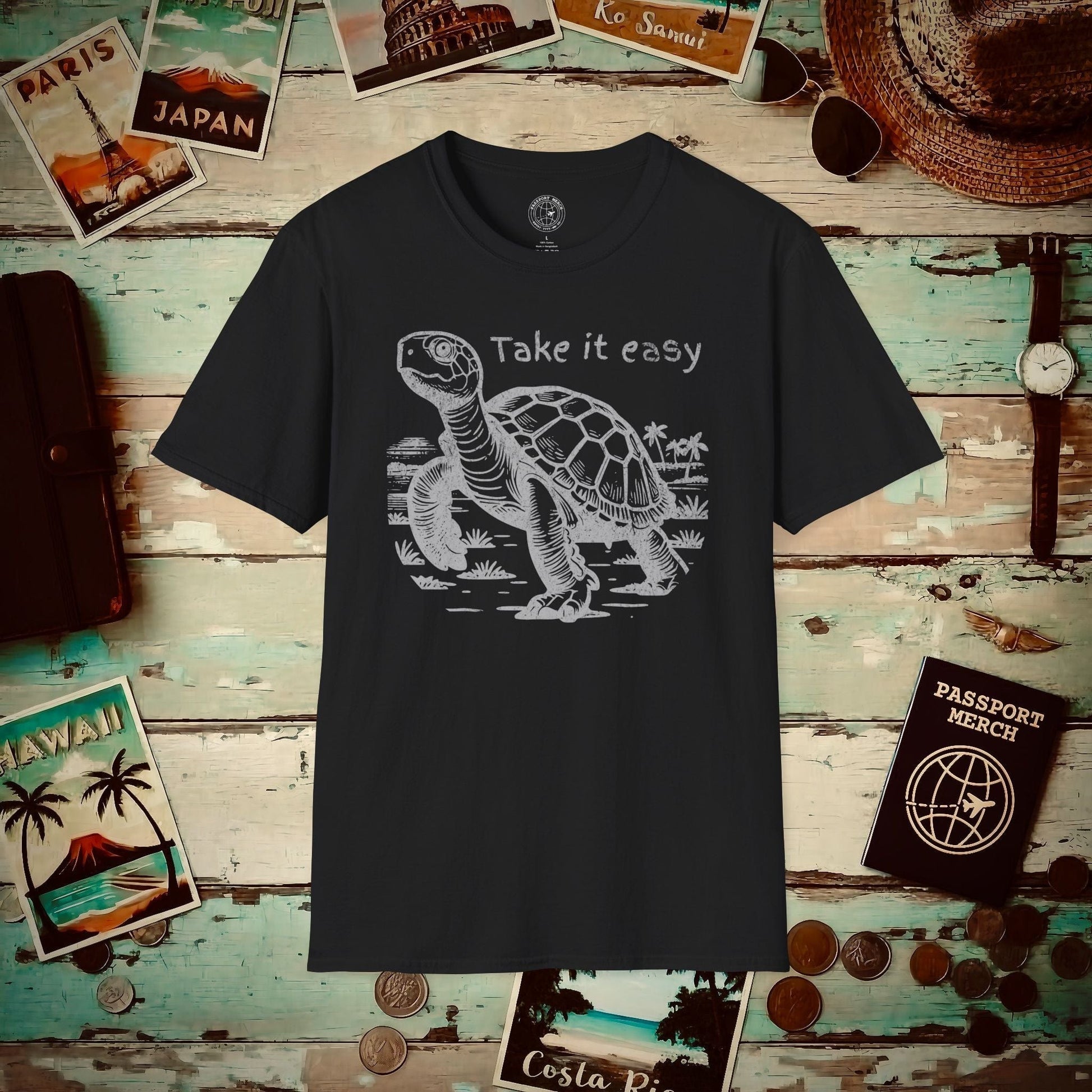 Take it easy Turtle, Hawaii T-Shirt Black / S