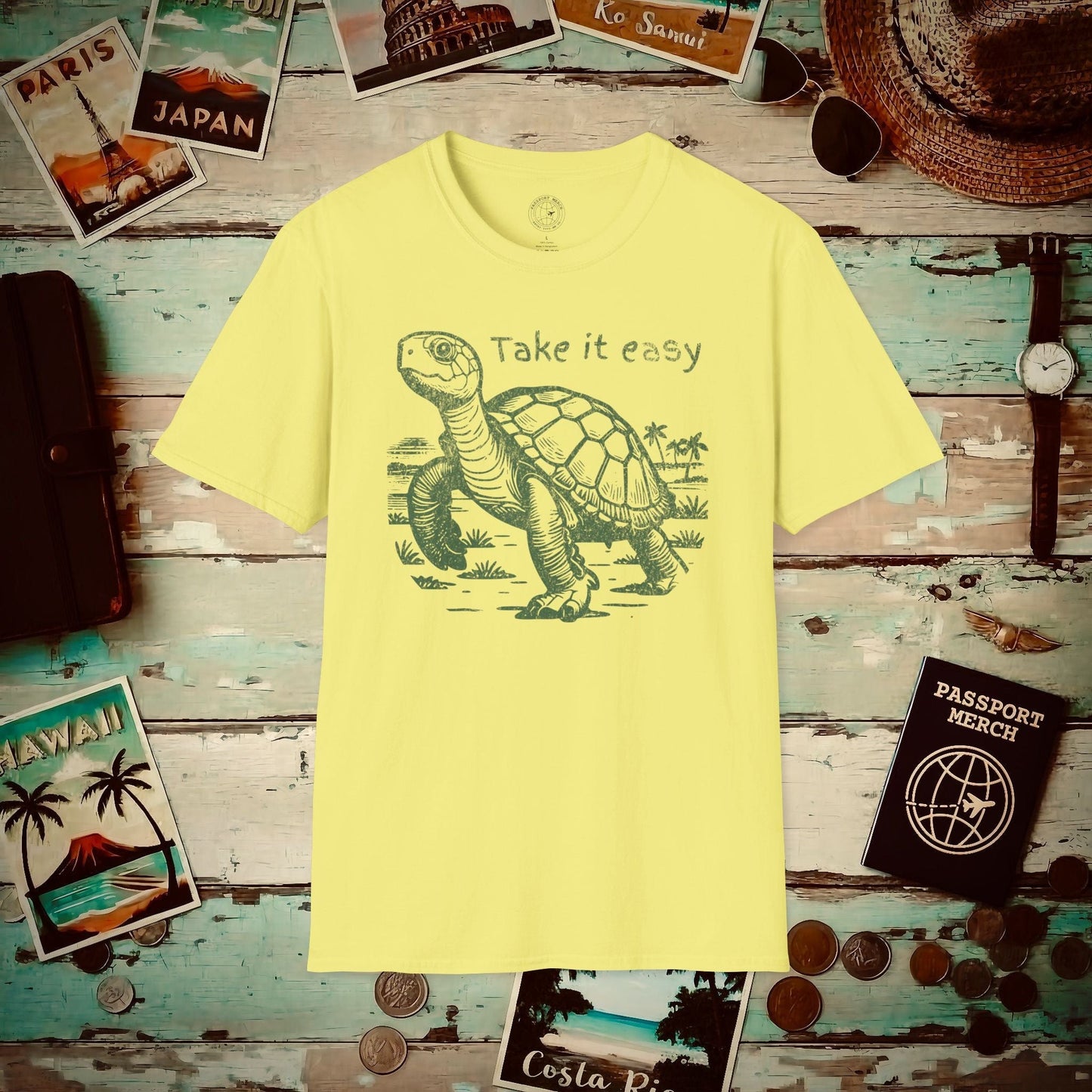 Take it easy Turtle, Hawaii T-Shirt Cornsilk / S