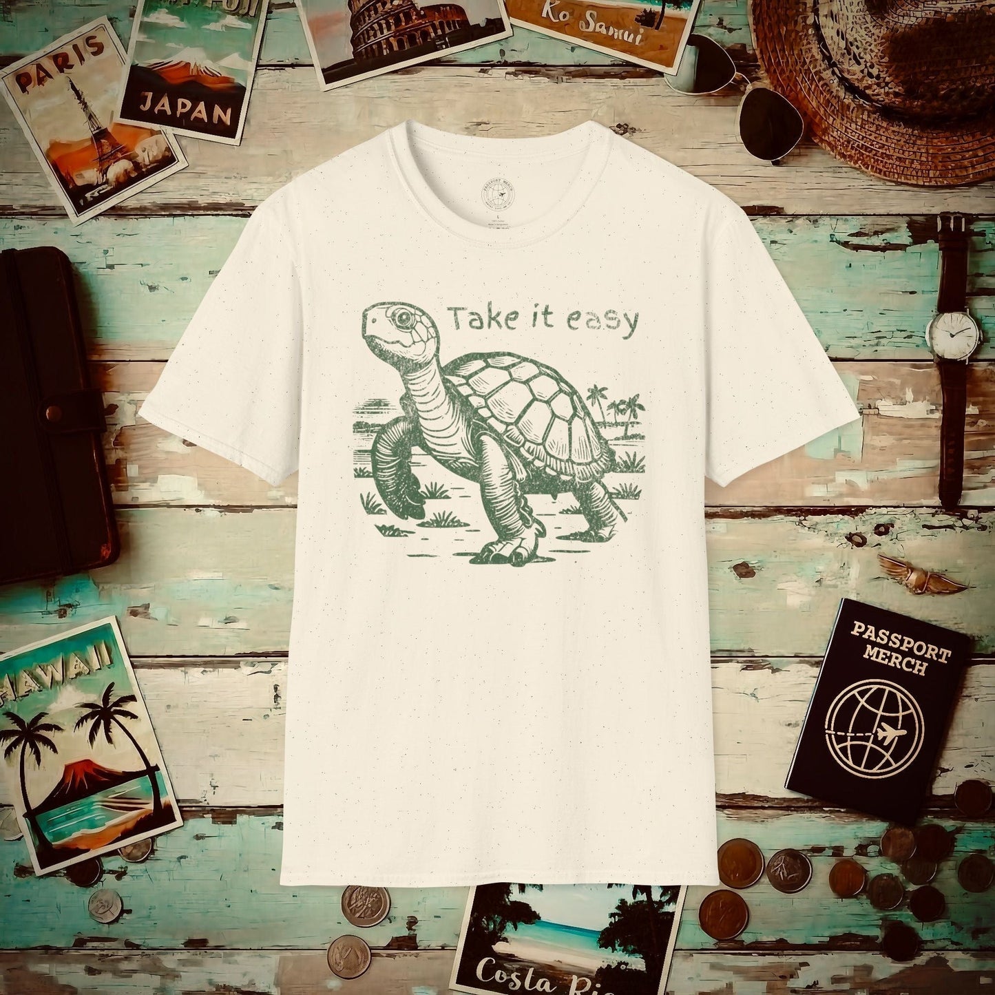 Take it easy Turtle, Hawaii T-Shirt Natural / S