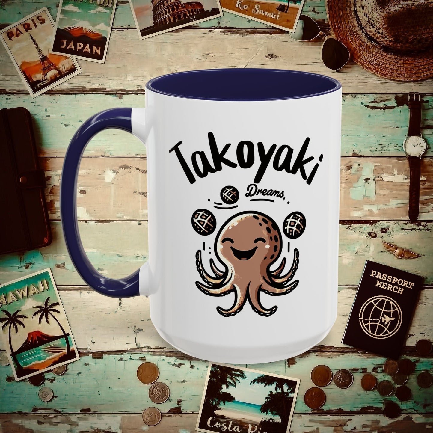 Takoyaki Dreams, Japan 15oz Mug Navy / 15oz