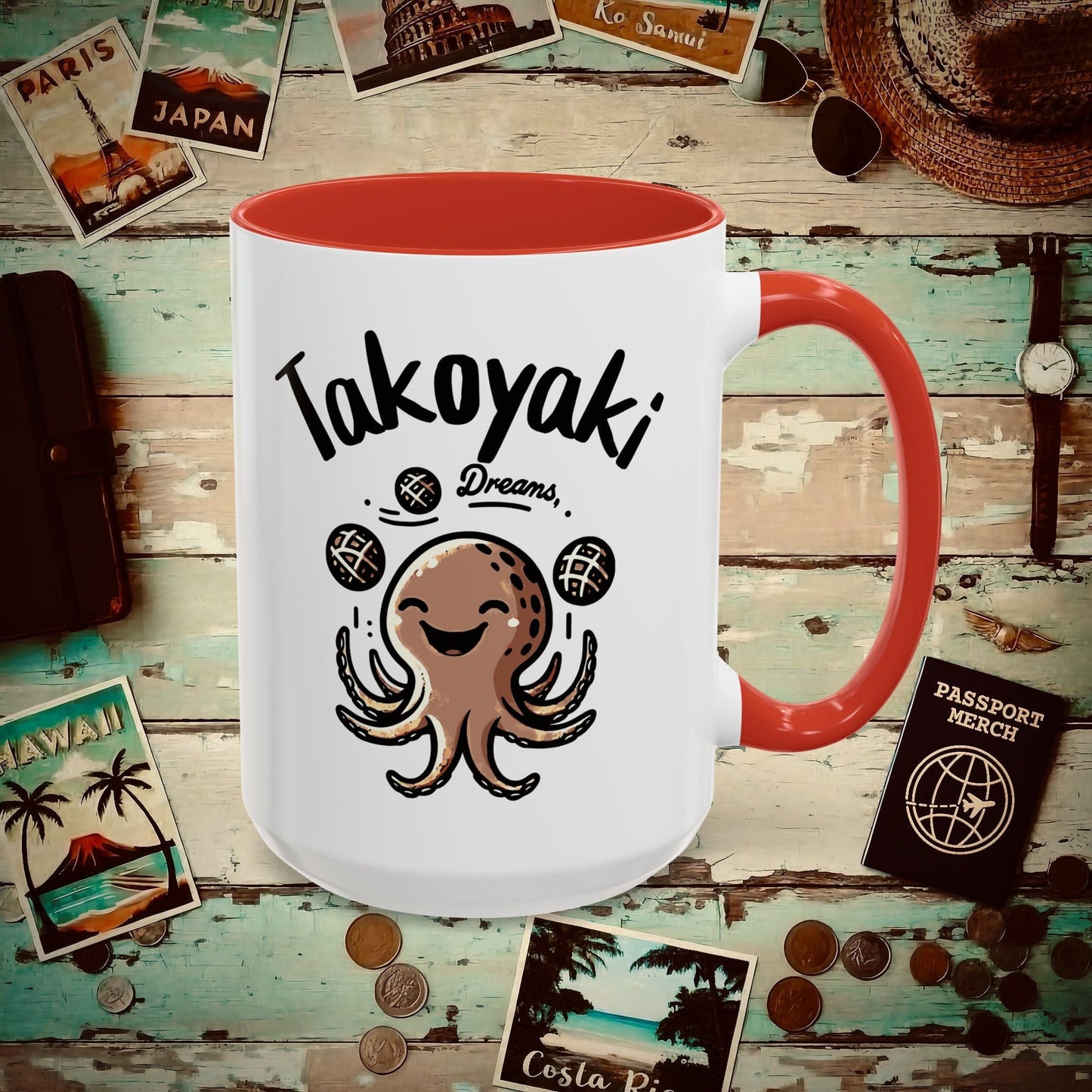 Takoyaki Dreams, Japan 15oz Mug Red / 15oz