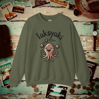 Takoyaki Dreams, Japan Crewneck Military Green / S