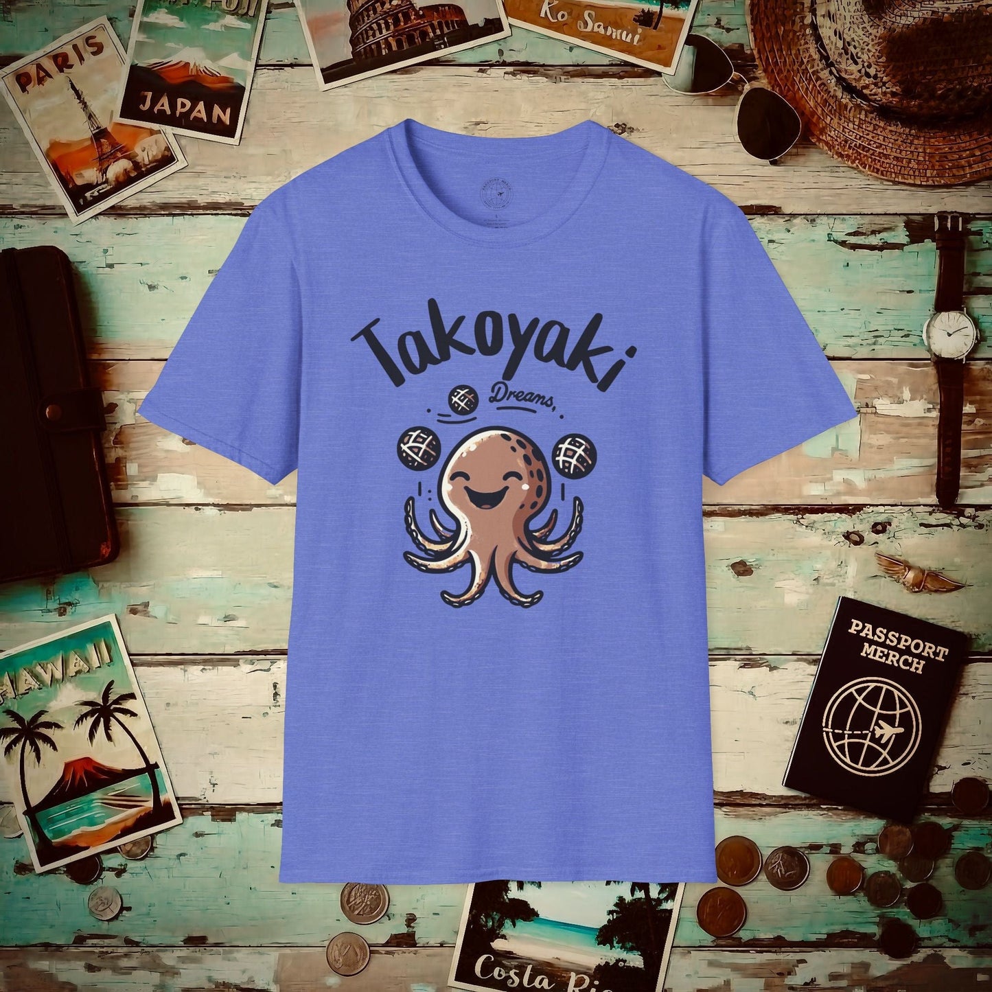 Takoyaki Dreams, Japan T-Shirt Heather Royal / S