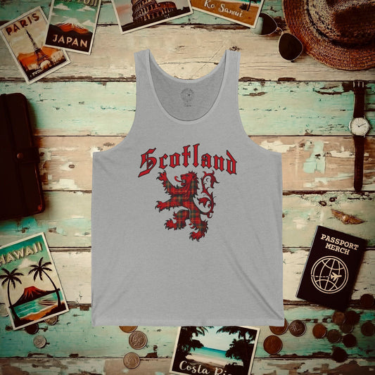 Tartan Lion Rampant, Scotland, UK Tank Top Athletic Heather / XS