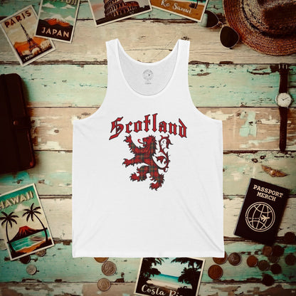 Tartan Lion Rampant, Scotland, UK Tank Top White / XS