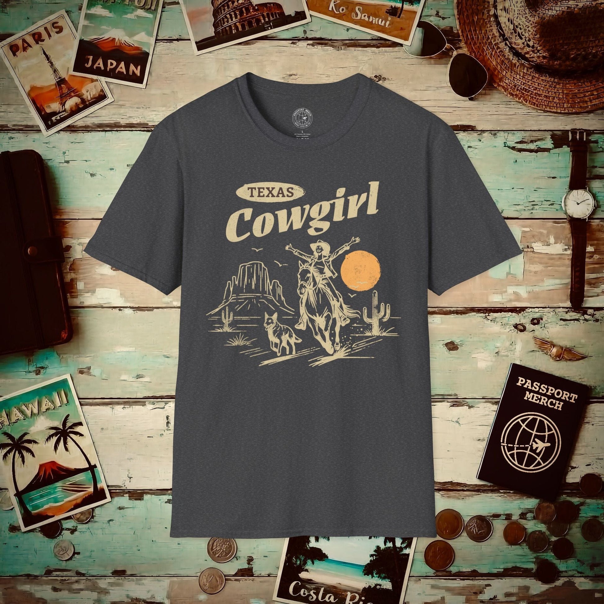 Texas Cowgirl T-Shirt Dark Heather / S