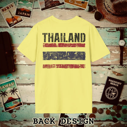 Thailand Vintage Flag Back Print T-Shirt Cornsilk / S