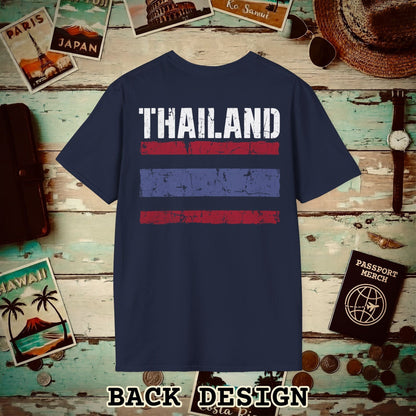 Thailand Vintage Flag Back Print T-Shirt Navy / S