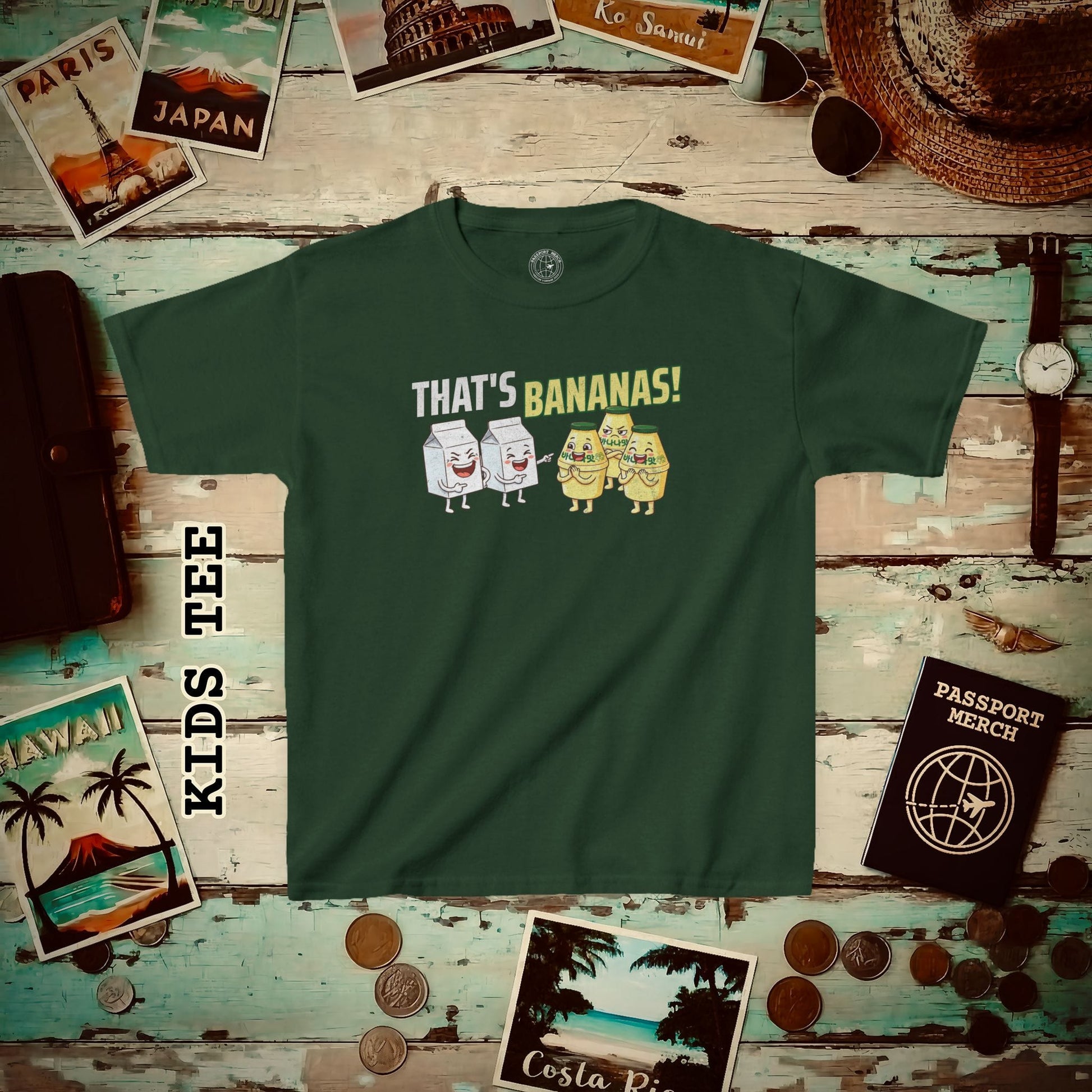 That's Bananas! Korea Kids Tee Forest Green / XS