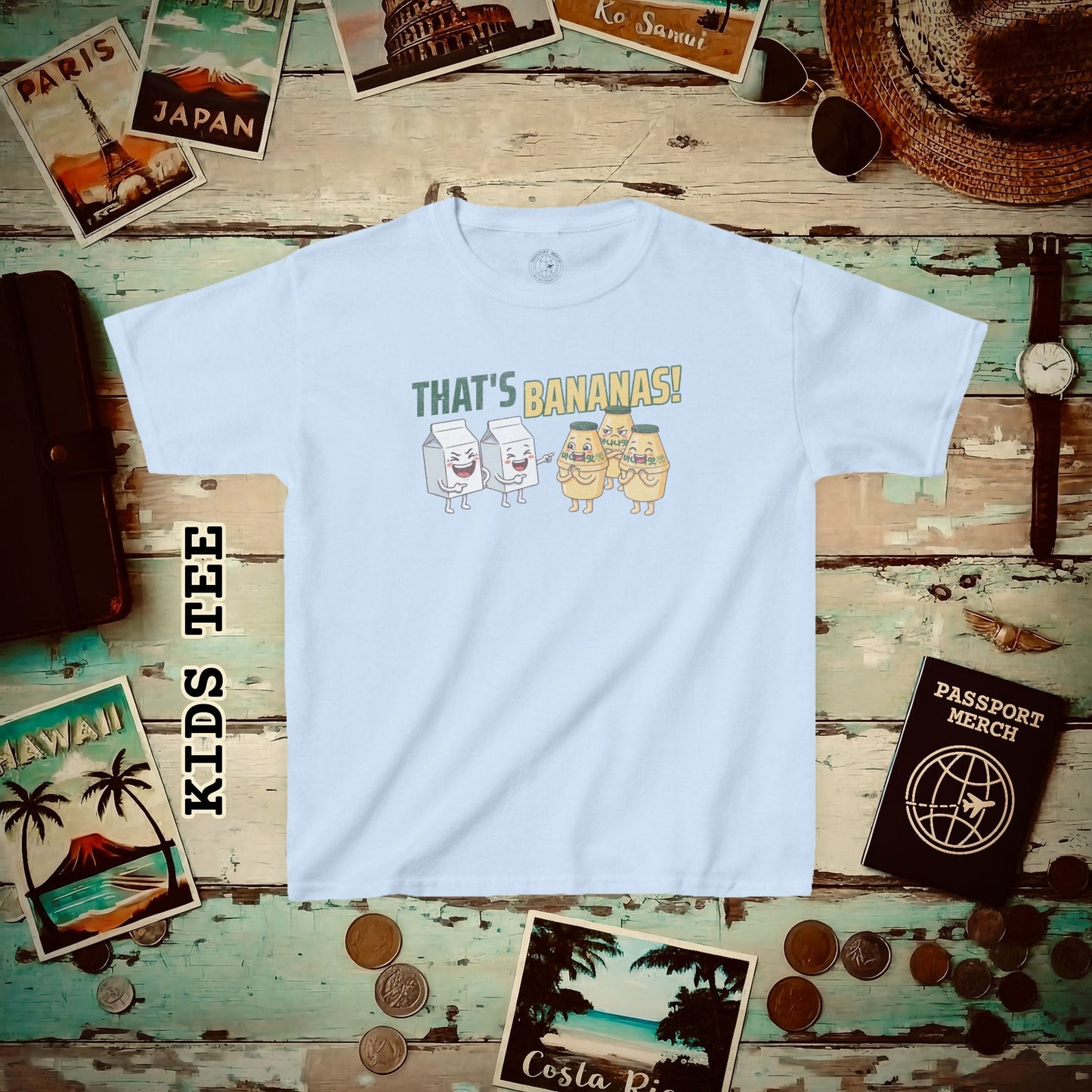 That's Bananas! Korea Kids Tee Light Blue / XS