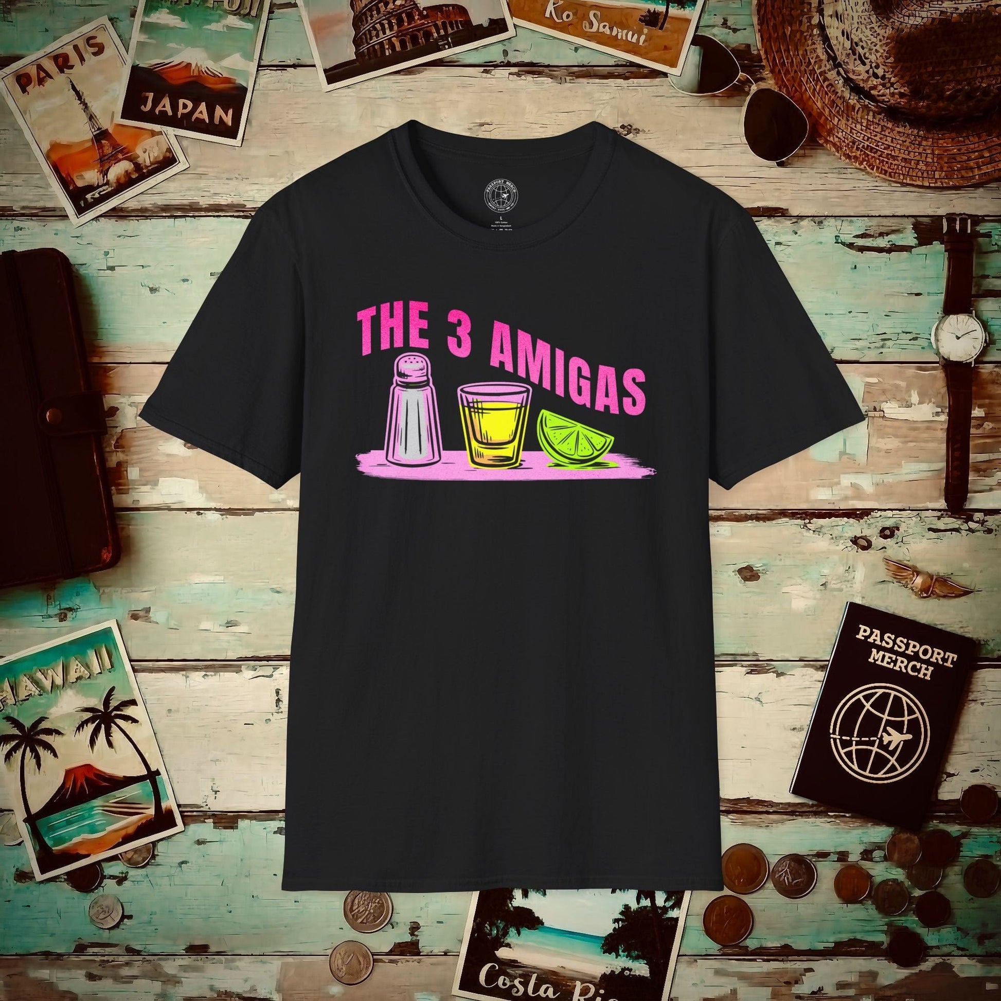 The 3 Amigas, Mexico T-Shirt Black / S