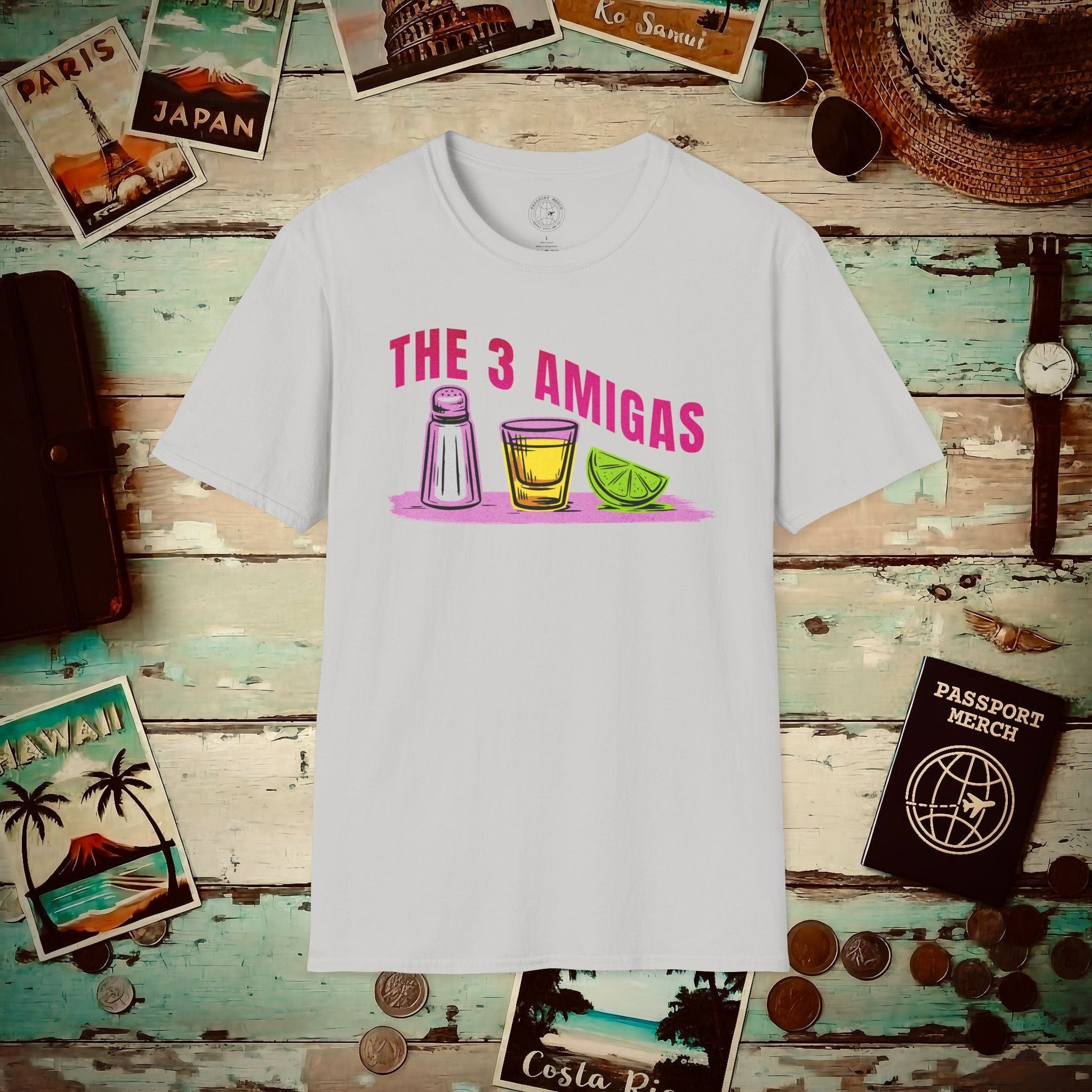The 3 Amigas, Mexico T-Shirt Ice Grey / S