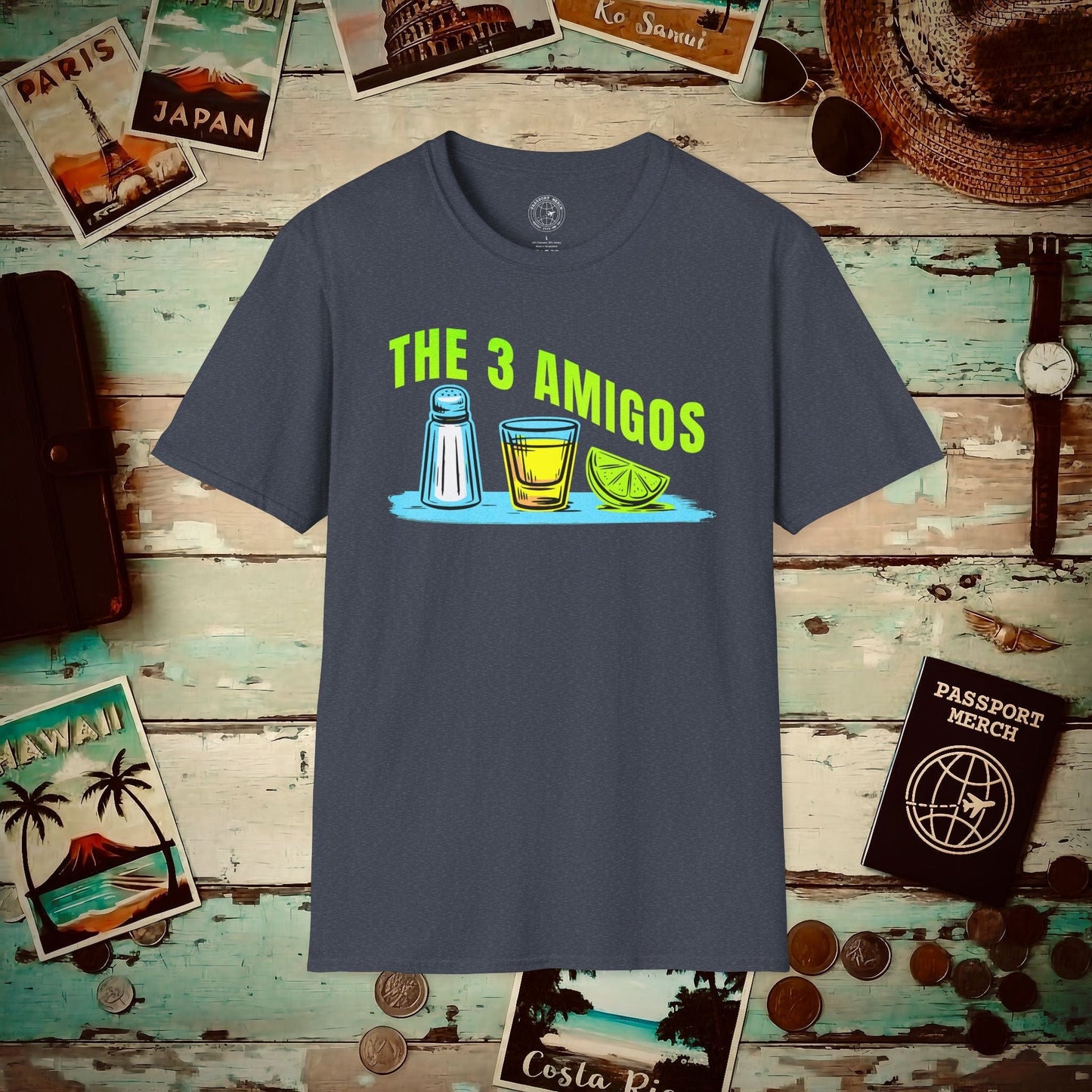 The 3 Amigos, Mexico T-Shirt Heather Navy / S