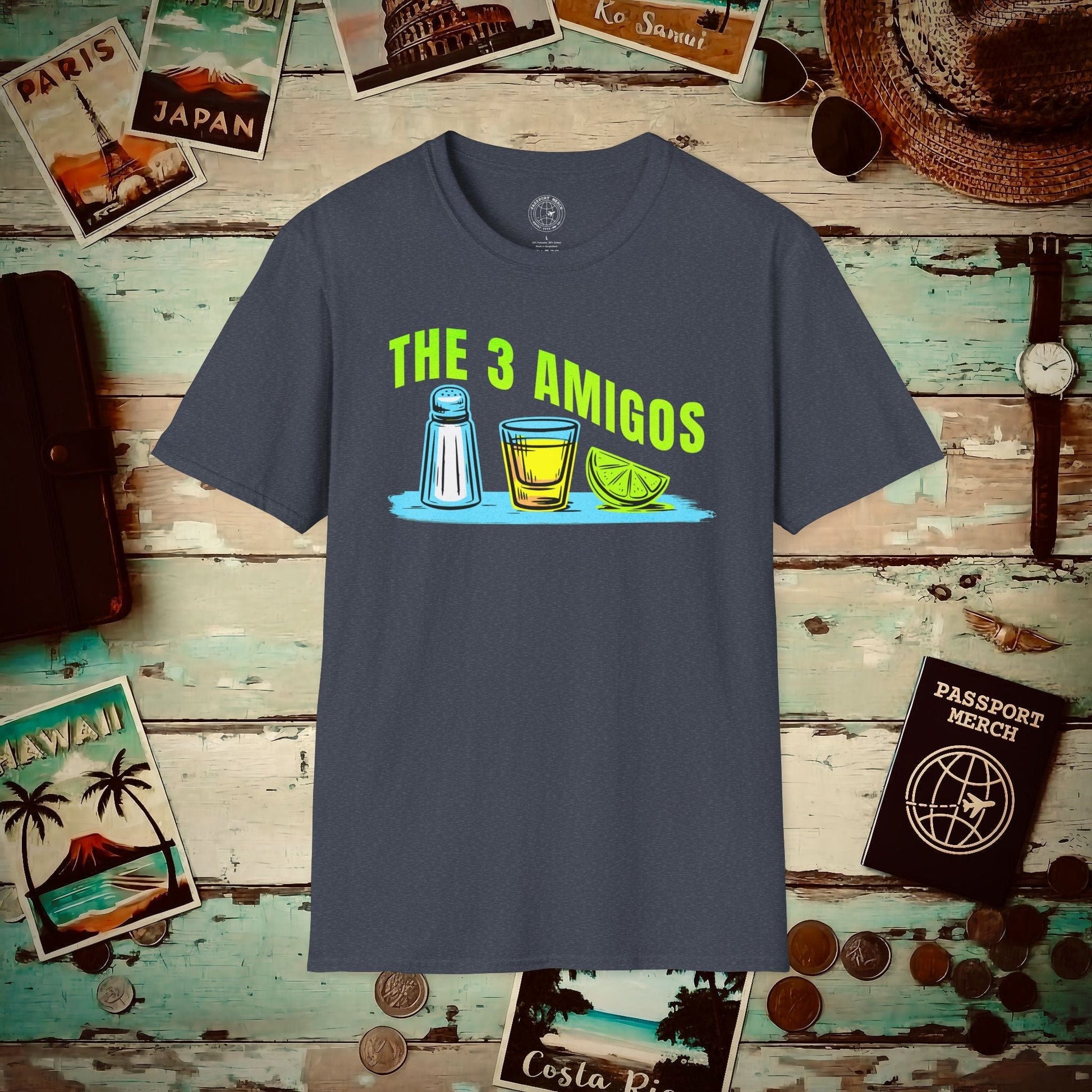 The 3 Amigos, Mexico T-Shirt Heather Navy / S
