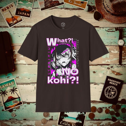 The "What?! No kohi?!" Anime Terror Face Japan T-Shirt Dark Chocolate / S