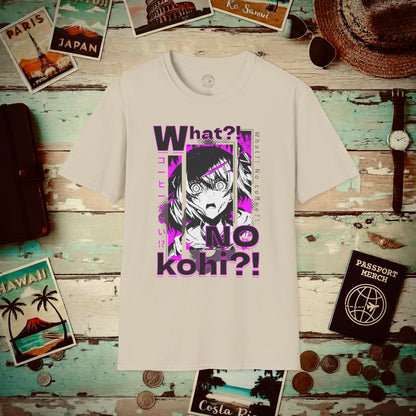 The "What?! No kohi?!" Anime Terror Face Japan T-Shirt Sand / S