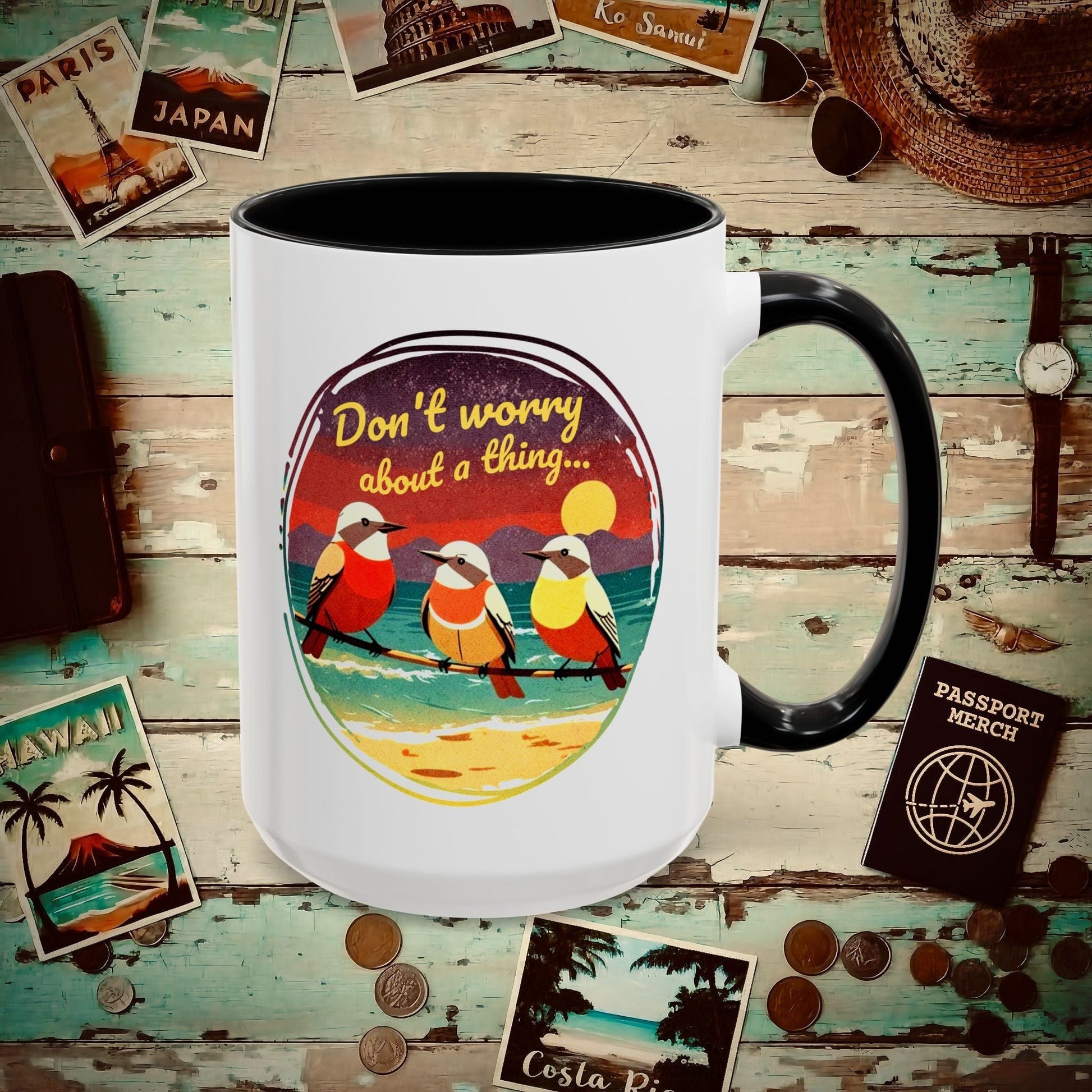 Three Little Birds, Jamaica 15oz Mug Black / 15oz