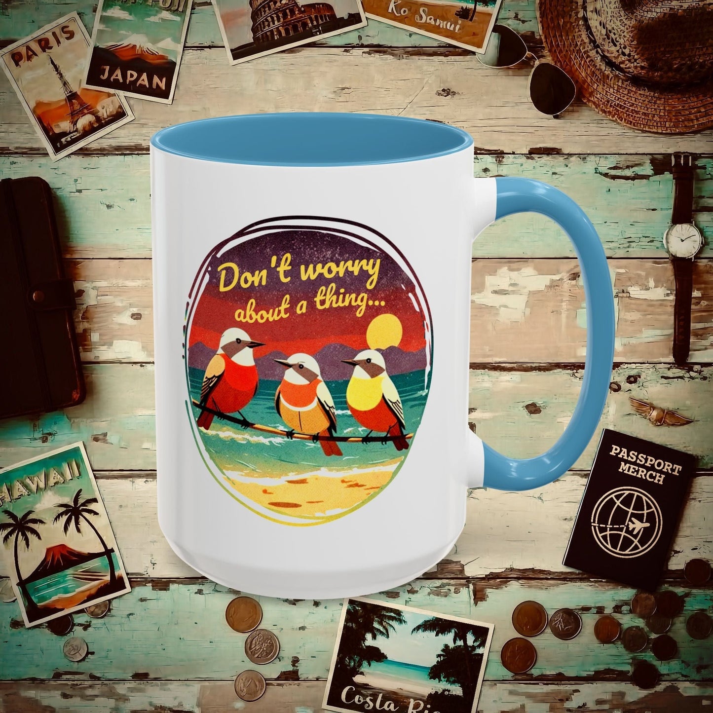 Three Little Birds, Jamaica 15oz Mug Light Blue / 15oz