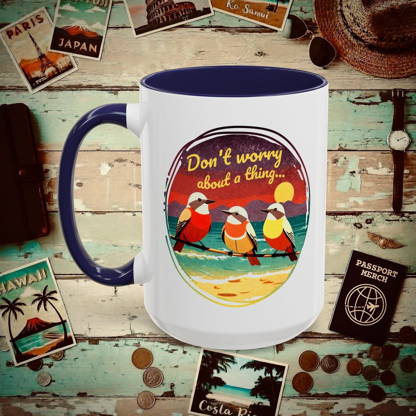 Three Little Birds, Jamaica 15oz Mug Navy / 15oz