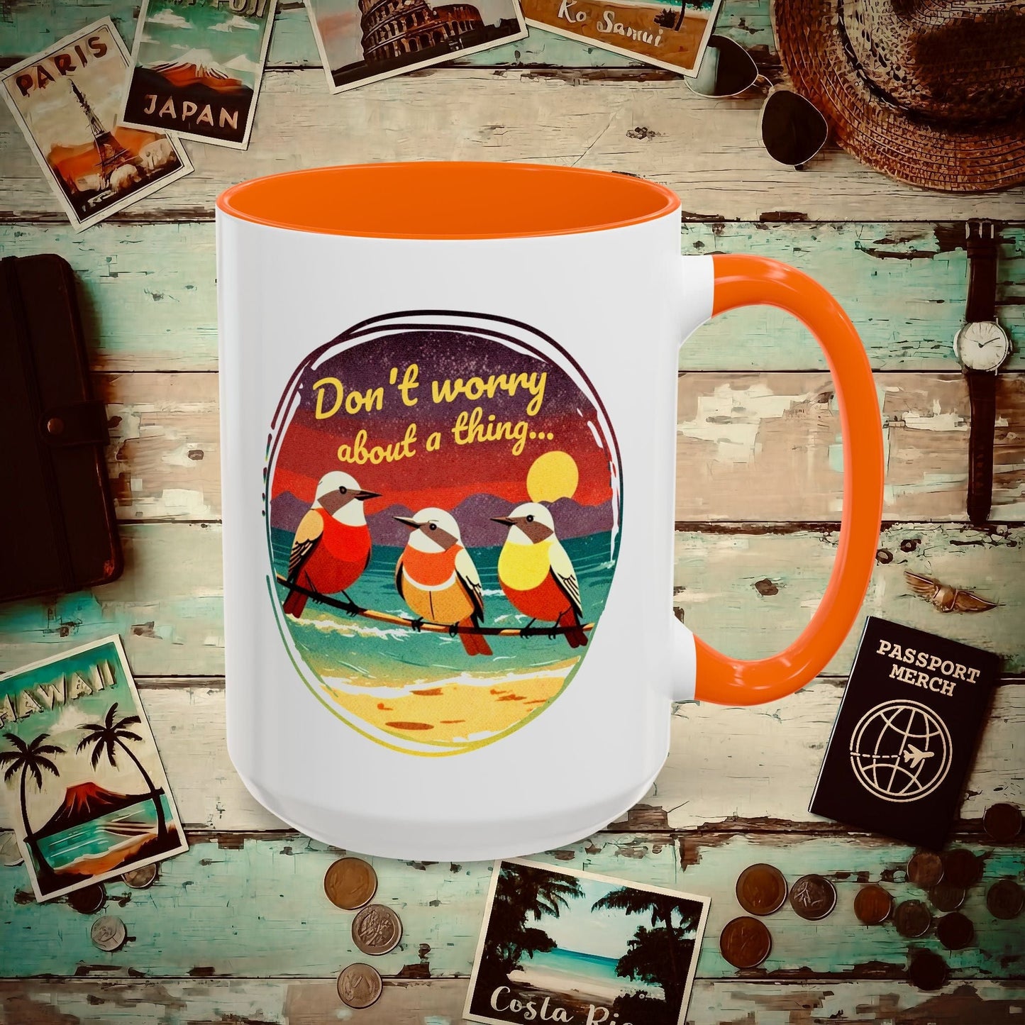 Three Little Birds, Jamaica 15oz Mug Orange / 15oz