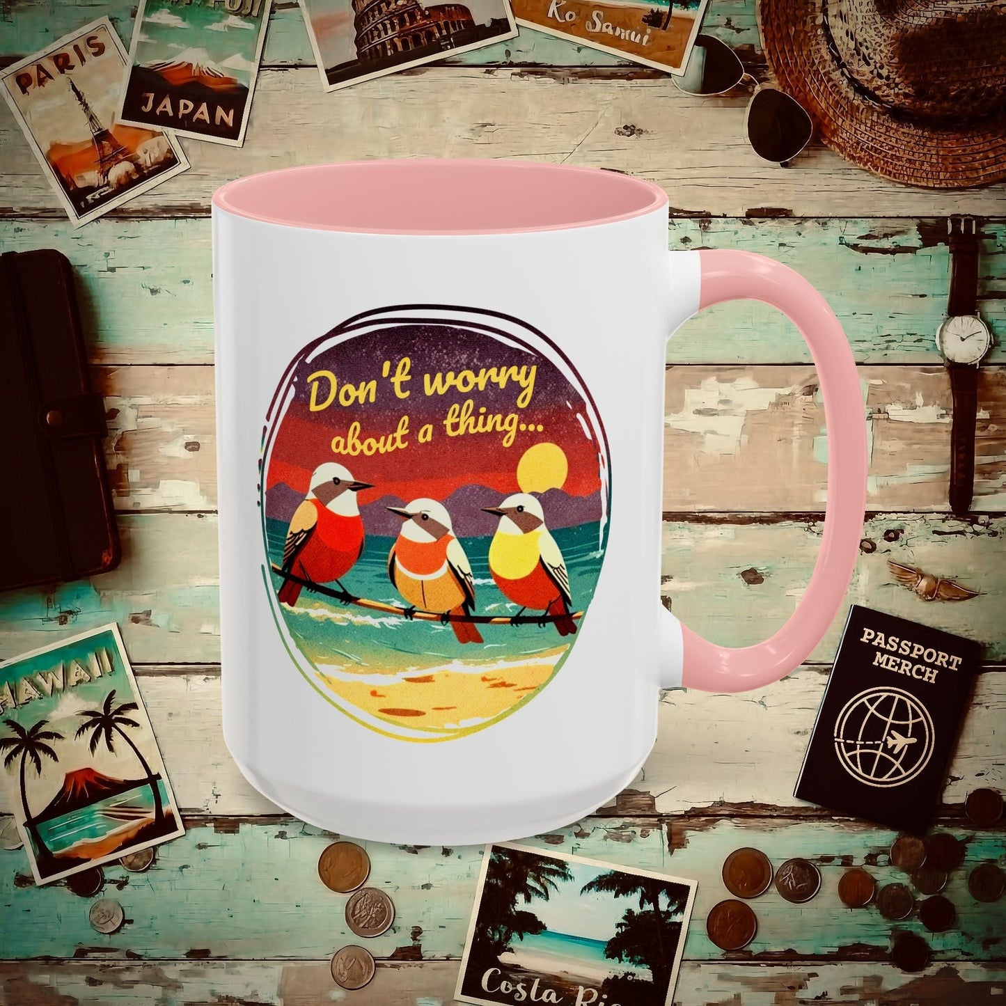 Three Little Birds, Jamaica 15oz Mug Pink / 15oz