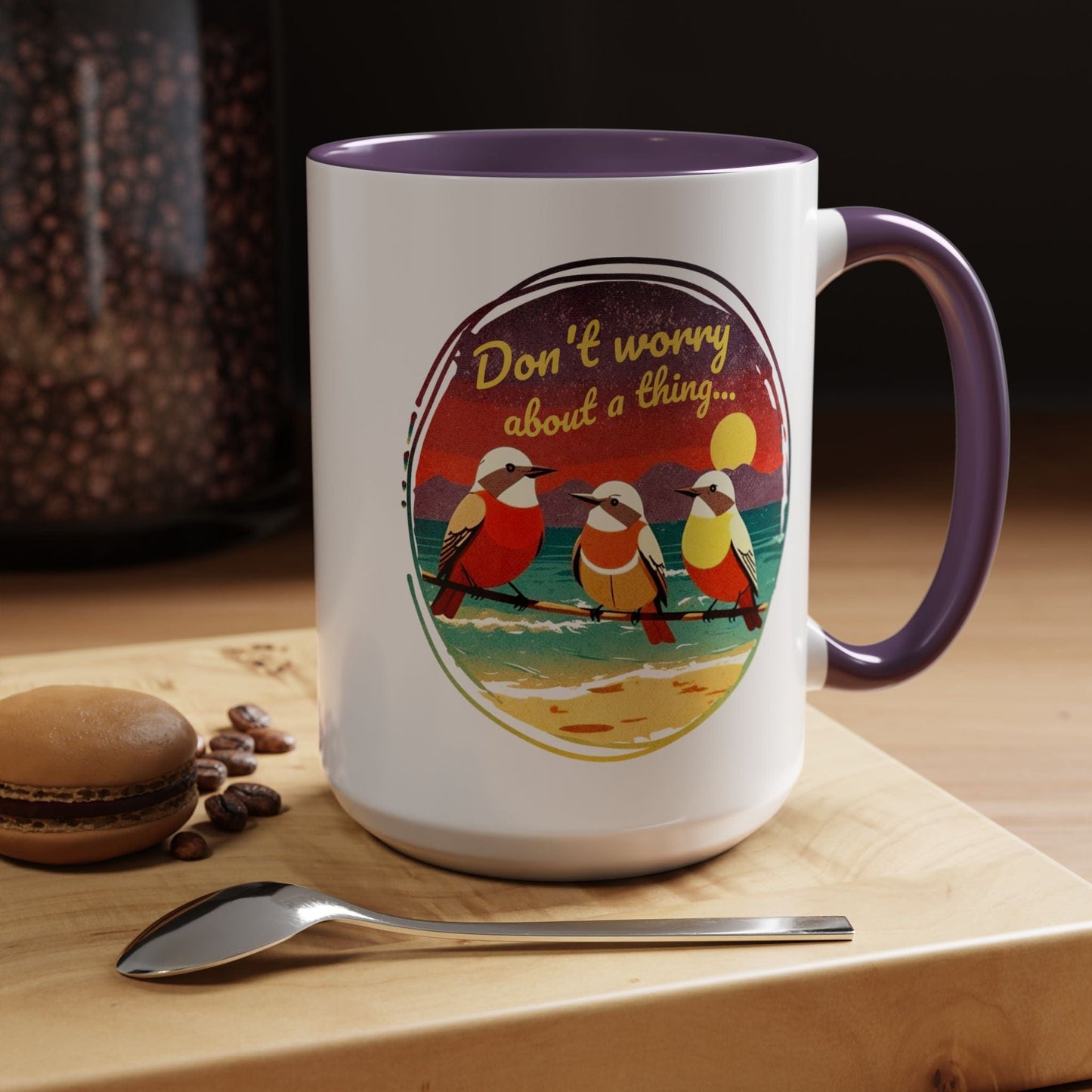 Three Little Birds, Jamaica 15oz Mug Purple / 15oz