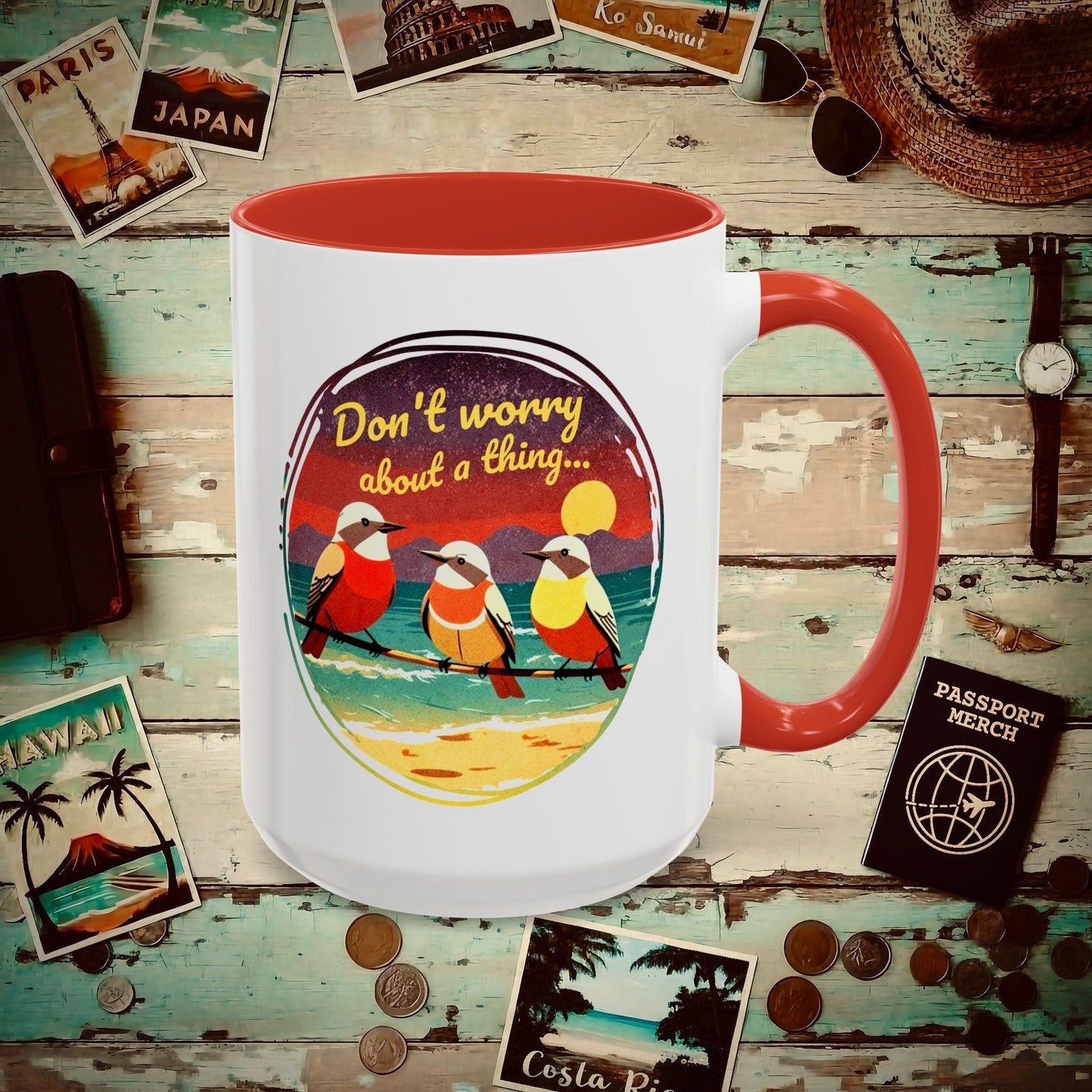 Three Little Birds, Jamaica 15oz Mug Red / 15oz