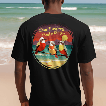 Three Little Birds, Jamaica, Back Print T-Shirt Black / S