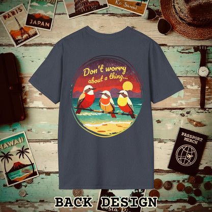 Three Little Birds, Jamaica, Back Print T-Shirt Heather Navy / S