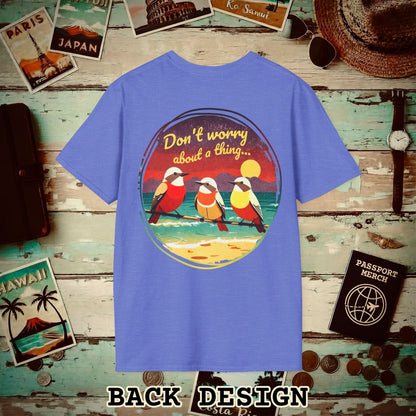 Three Little Birds, Jamaica, Back Print T-Shirt Heather Royal / S