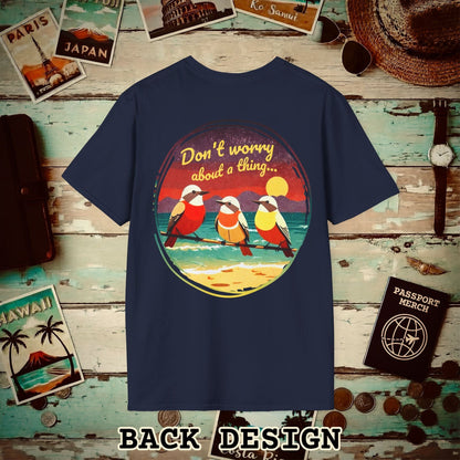 Three Little Birds, Jamaica, Back Print T-Shirt Navy / S
