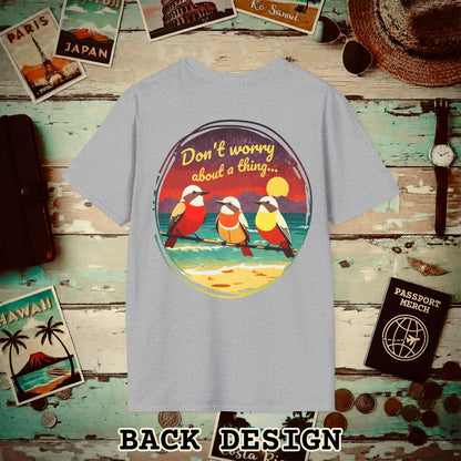 Three Little Birds, Jamaica, Back Print T-Shirt Sport Grey / S