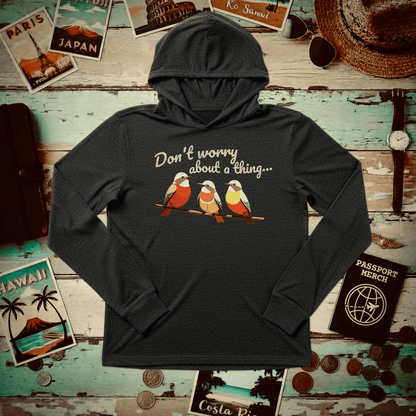 Three Little Birds, Jamaica Hooded Long Sleeve Charcoal Black TriBlend / XS