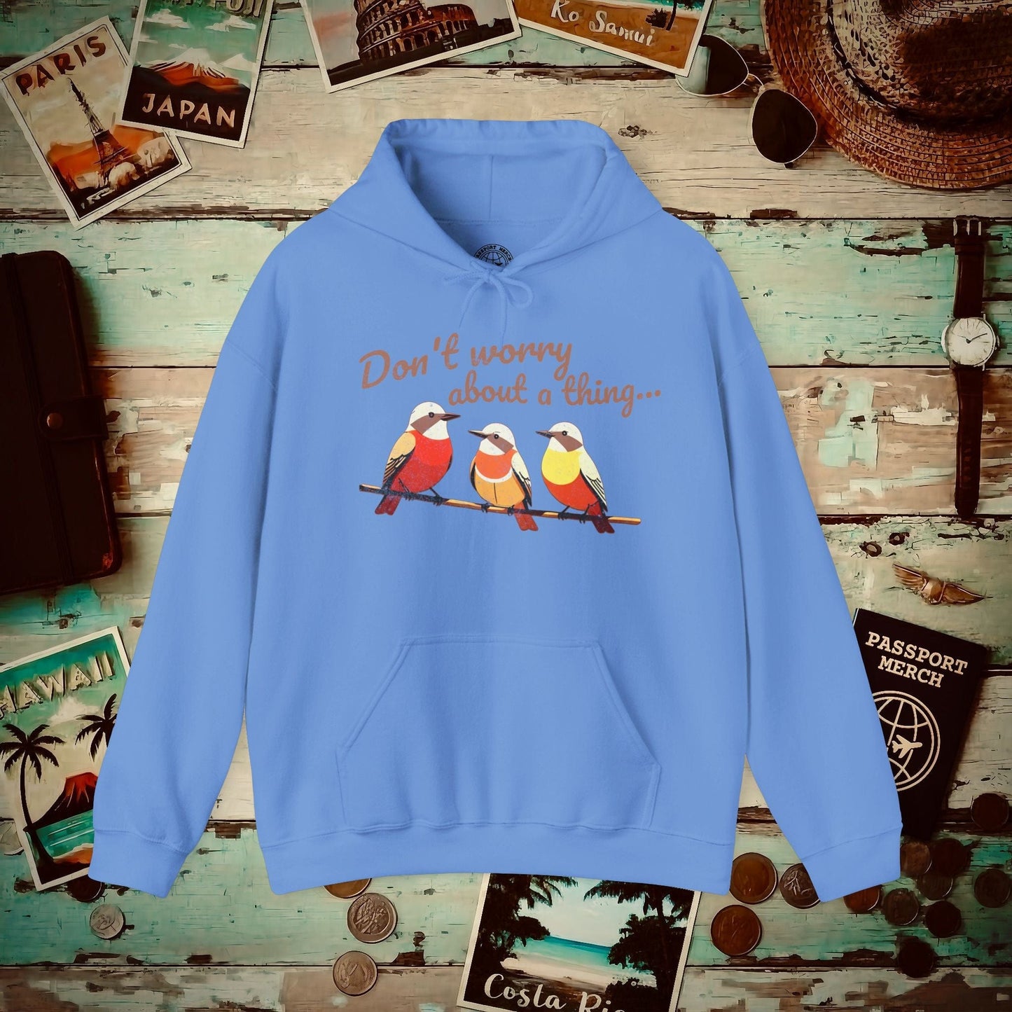 Three Little Birds, Jamaica Hoodie Carolina Blue / S