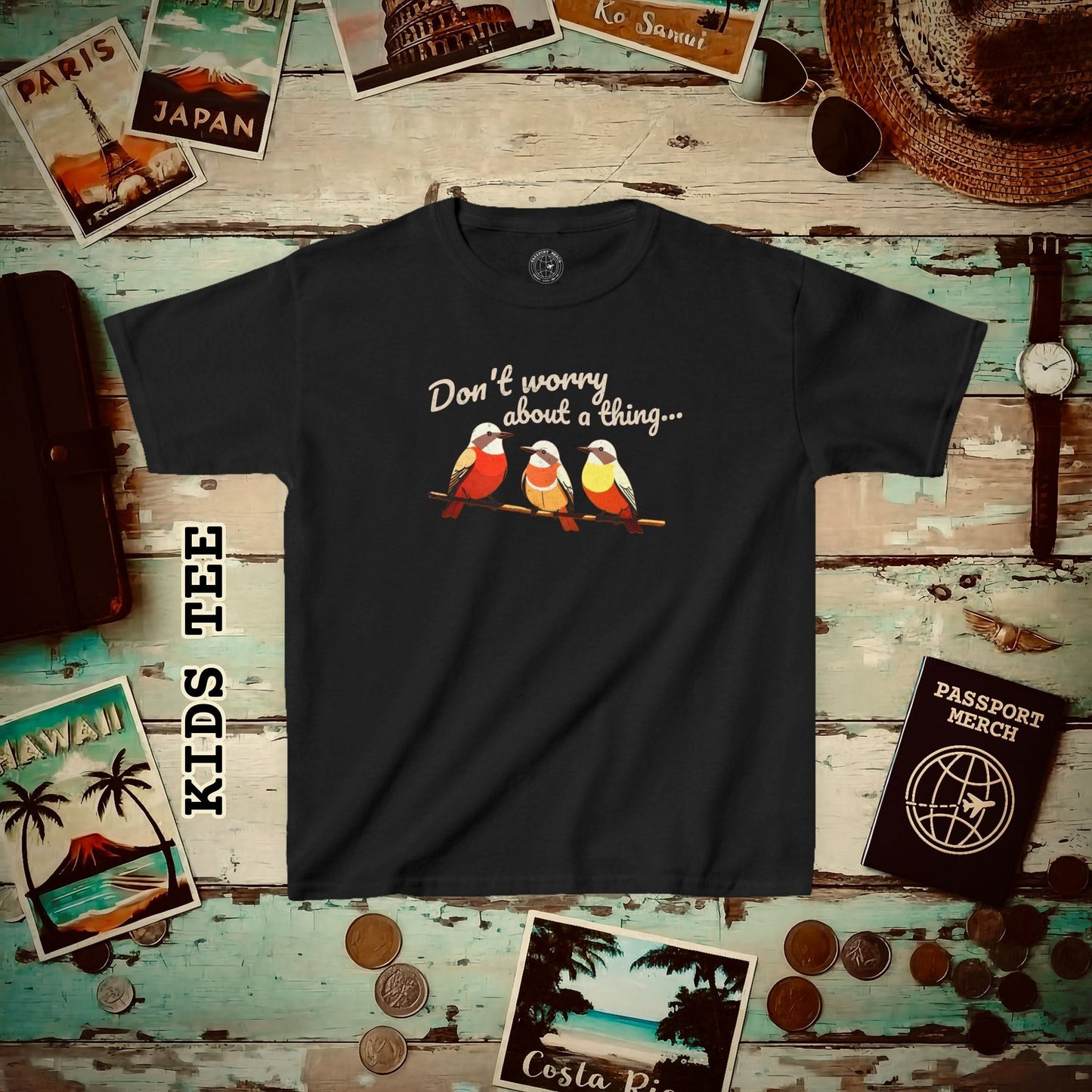Three Little Birds, Jamaica Kids Tee Black / XS