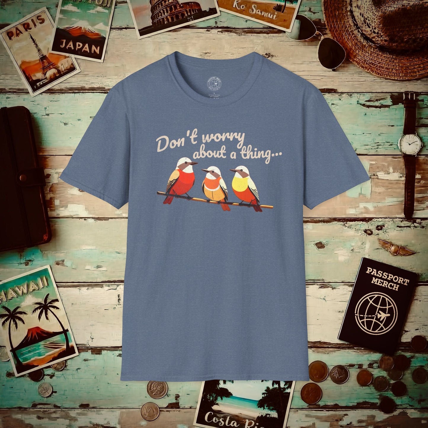Three Little Birds, Jamaica T-Shirt Heather Indigo / S